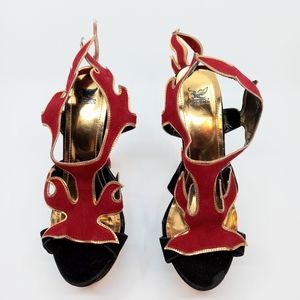 Shiekh Sz 10 Platform Heels Flames 6.5" heel